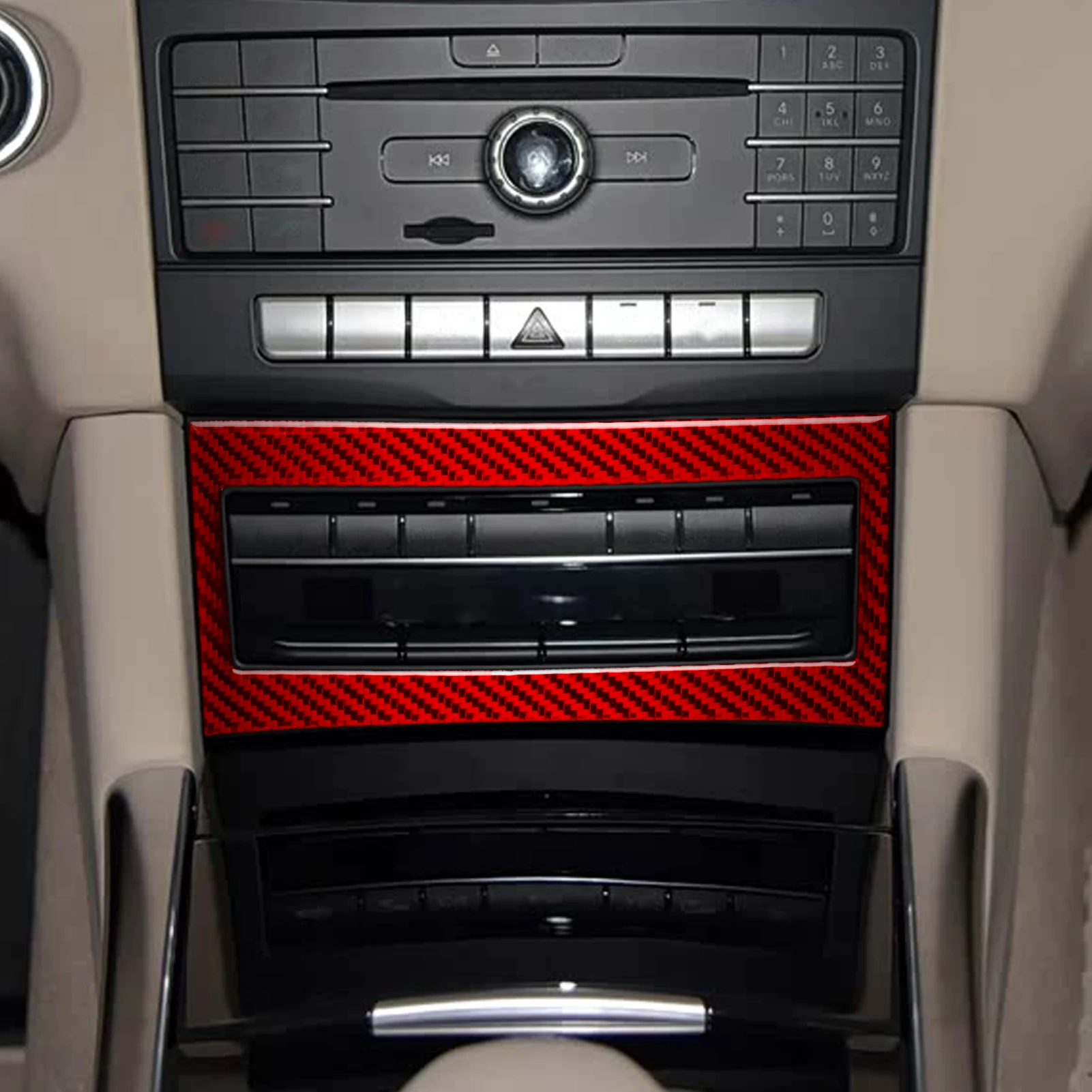 Carbon Fiber Sticker For Mercedes-Benz E-Class W212 S212 2011 2012 2013 2014 2015 Air Conditioner Frame Gift for Car Lover