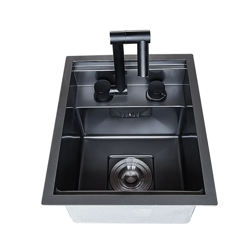 Camper Van Stainless Steel Black Sink Vegetable Washing Basin Hand Basin Single Sink For RVs