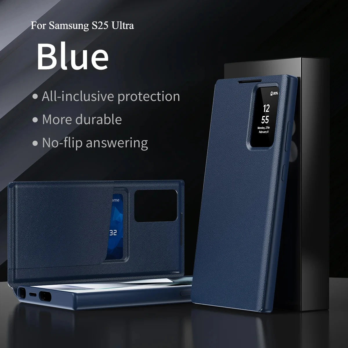 

Высококачественный флип-чехол S-View Smart Display для оригинального Samsung Galaxy S25 S24 S23 S22 Ultra Luxury PU Leather Cover Card Pocke