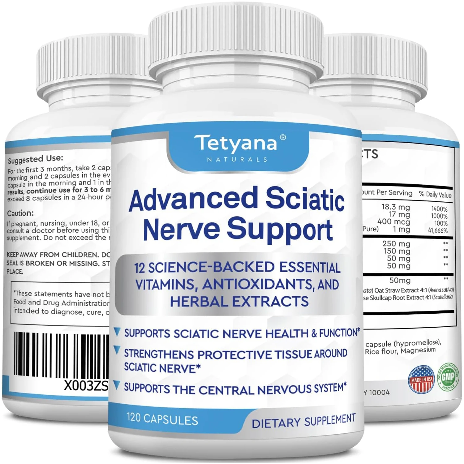 Advanced Sciatic Nerve Support - 12-in-1 Sciatica Supplement To Promote Nerve Health and Overall Well-being, and Improve Sleep