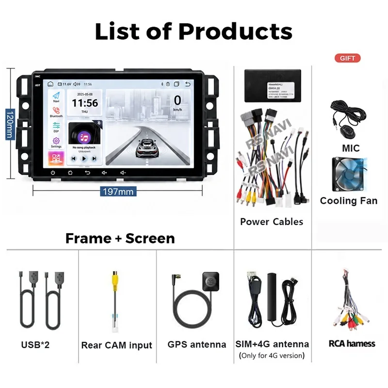 Car Radio Android 16 For Chevrolet GMC Sierra Traverse Avalanche Savana 2007-2014 carplay auto dsp bt 4g
