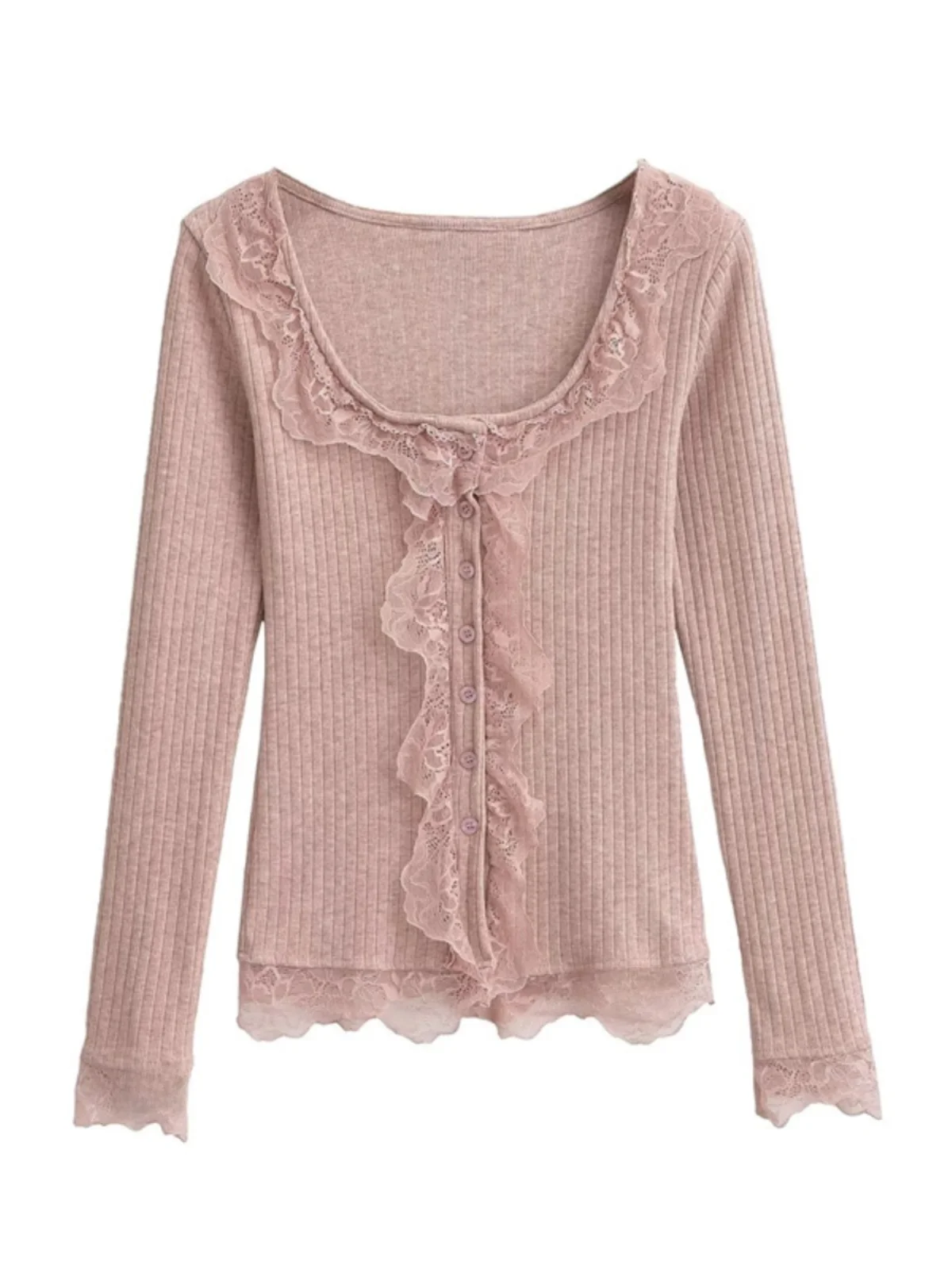 Sweet Sister Long Sve Camere Cardigan ort Sle Basislaag Splice Design Street Sle gebreide trui voor dames