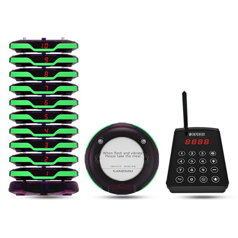 JIANTAO Long Range Pager System Vibrating Waiter Call Button Waterproof Buzzer Alarm Restaurant Pager