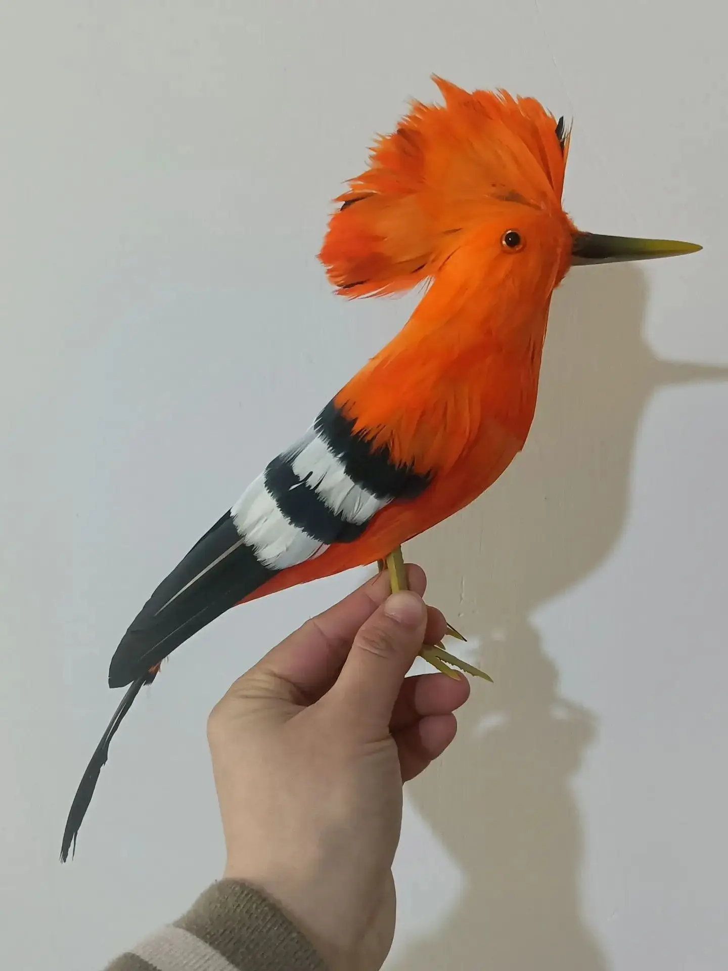 

cute simulation orange foam&feather hoopoe model toy gift doll about 32cm w2405