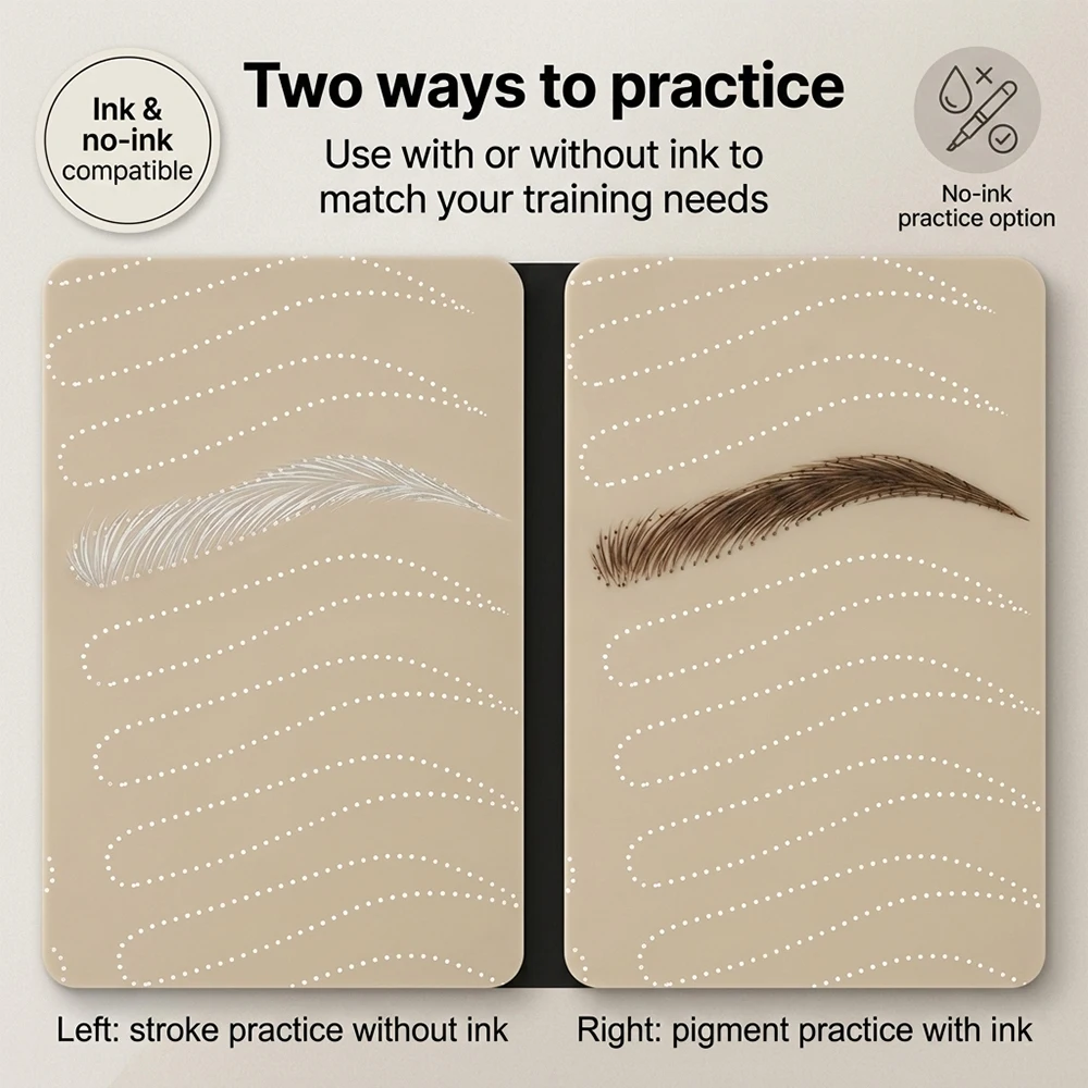 Microblading Eyebrow Tattoo Practice Skin Double Sided PMU Practice Skin Dotted Line Eyebrow Training Skin Tattoo Accessories