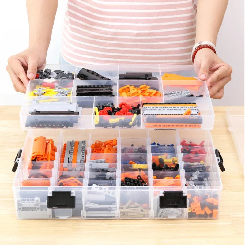 Children\'s Toy Building Block Storage Box Parts Classification Organizer Jigsaw Puzzle Partition Plastic Sorting Box