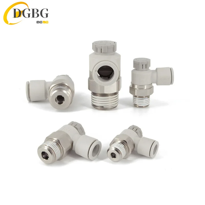 elbow fittings AS1201F Flow control valve Regulator valve Speed control valve gas fitting AS2201-M5-04A/AS3201F-03-12SA