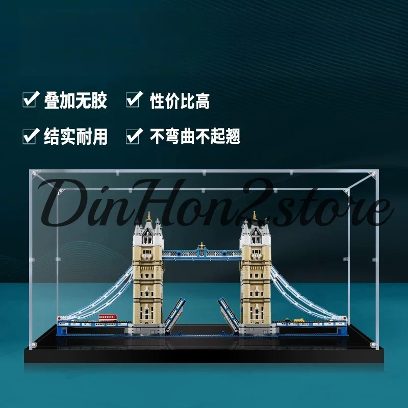 Acrylic display box 10214 London Bridge building block figure transparent storage box assembly   dust cover dust