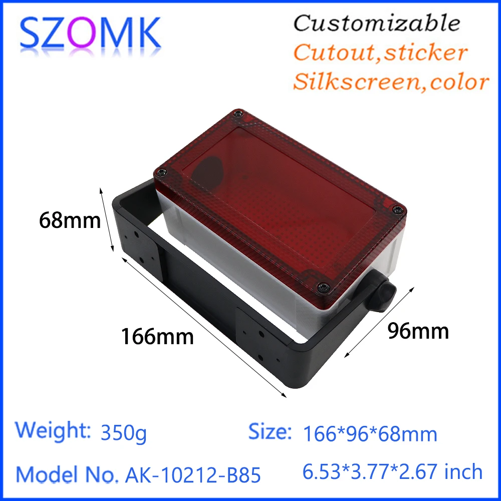 Seal Box Ip68 Abs Project Case 166*96*68mm with Rotating rod PC Transparent Cover Waterproof Box Plastic Enclosure