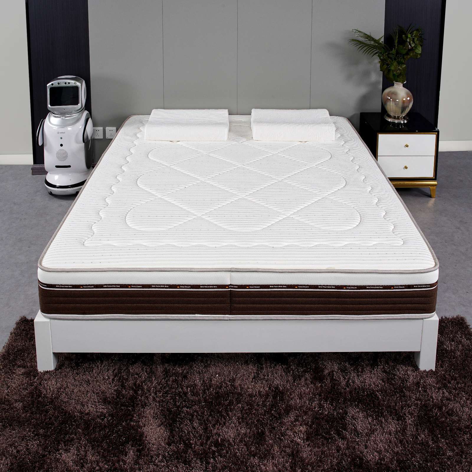 pillow top mattress with hotel memory foam pocket spring coil hybrid compress roll mattress