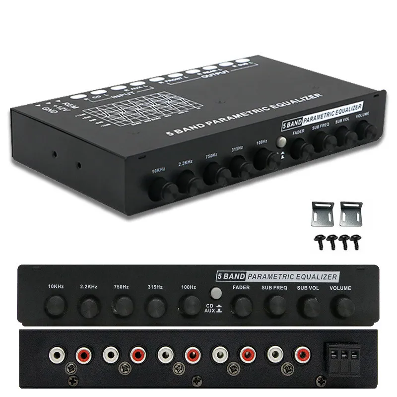 Auto Equalizer 5-Traps Equalizer Auto Versterker Audio Eq Tuned Frequency Deler Versterker