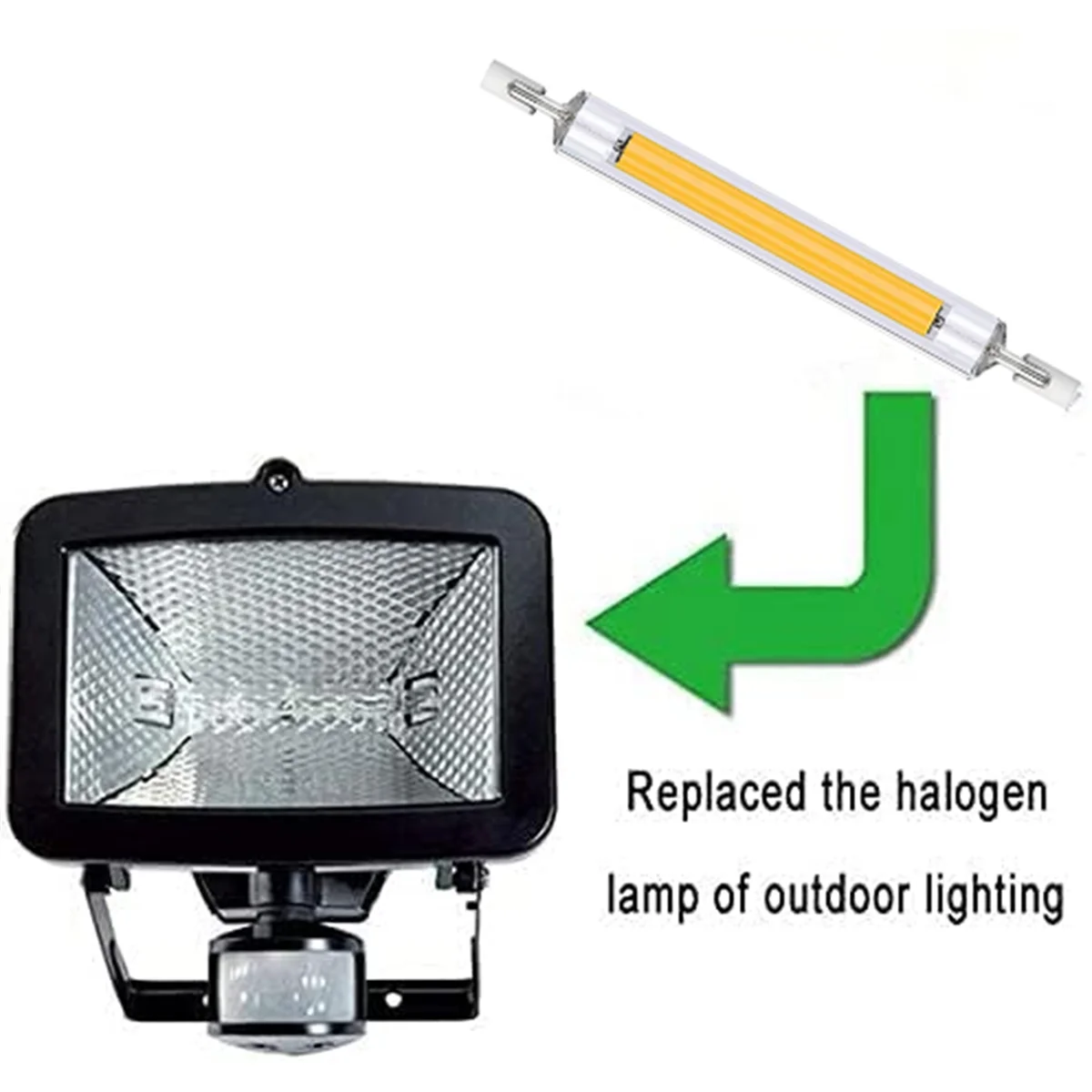 10W LED R7S COB Tubo de vidrio 118 mm COB Bombilla AC220V LED Tube_Y80A