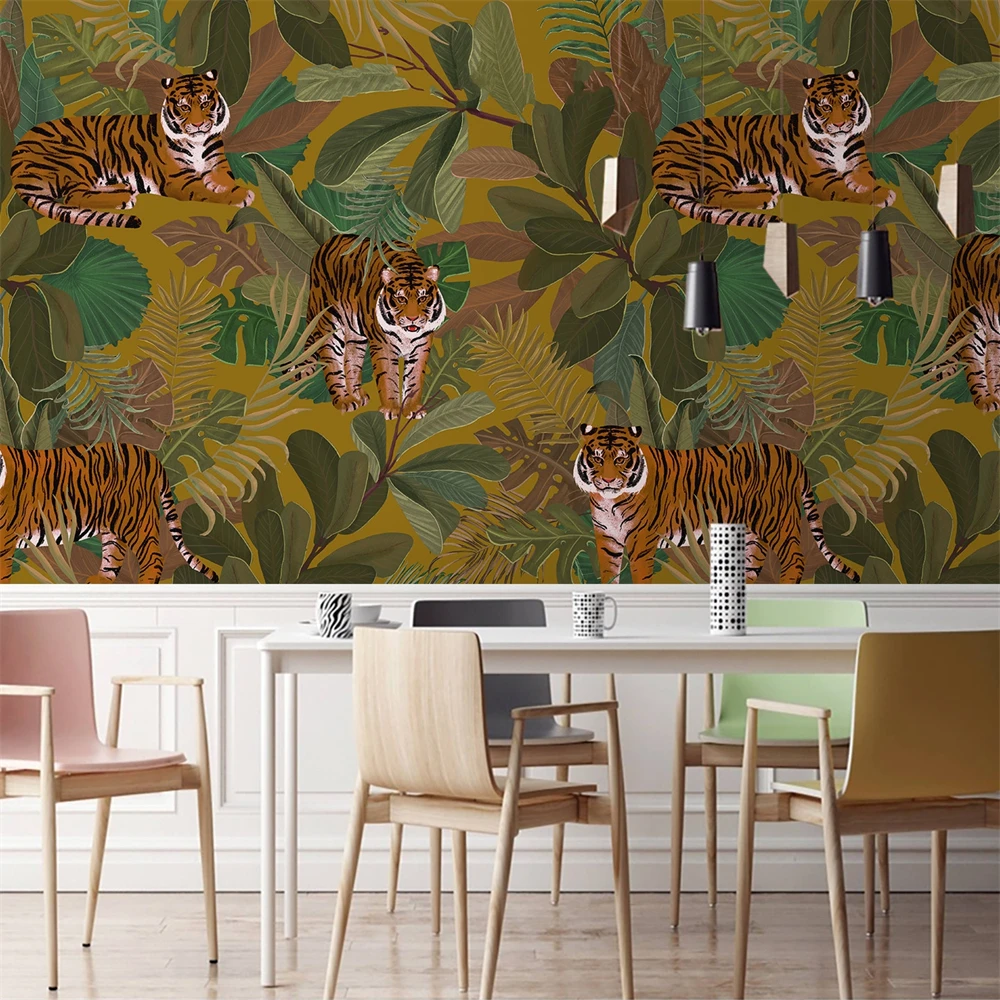 custom Southeast Asia animal plant wall paper TV background wallpaper restaurant living room mural bedroom decoration