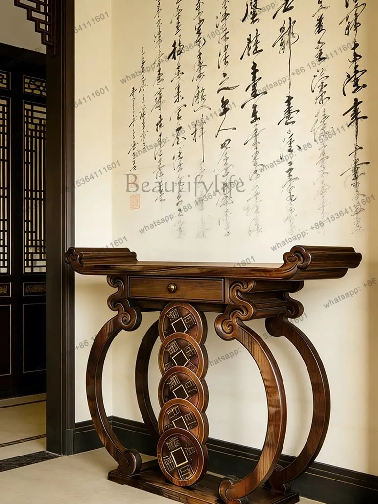 New Chinese black walnut table case end view table against the wall case few solid wood