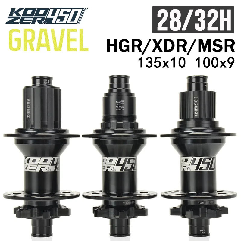 

KOOZER 450 Gravel hub 135x10 28 holes 32 holes Road bike hub Disc brake hgr msr xdr freehub body For Shimano Sram Quick Release