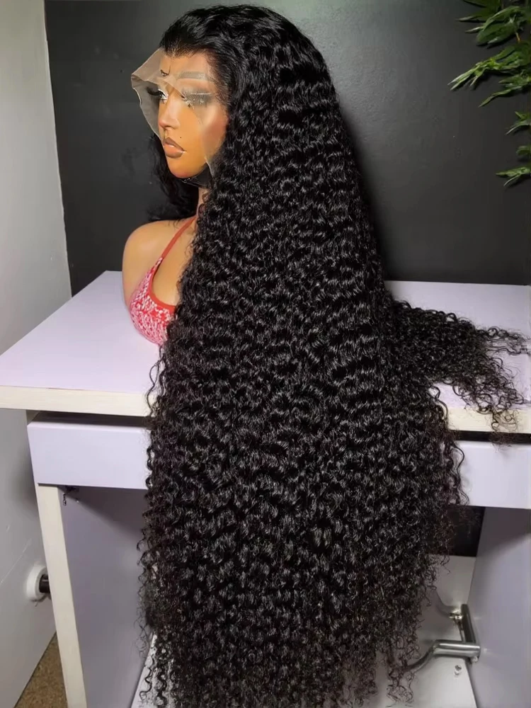 

Парик из натуральных волос HD 13x6 Loose Deep Wave с кружевной передней частью, плотность 300%, из необработанных волос, 13x4 Water Curly, для женщин, 40-46 дюймов
