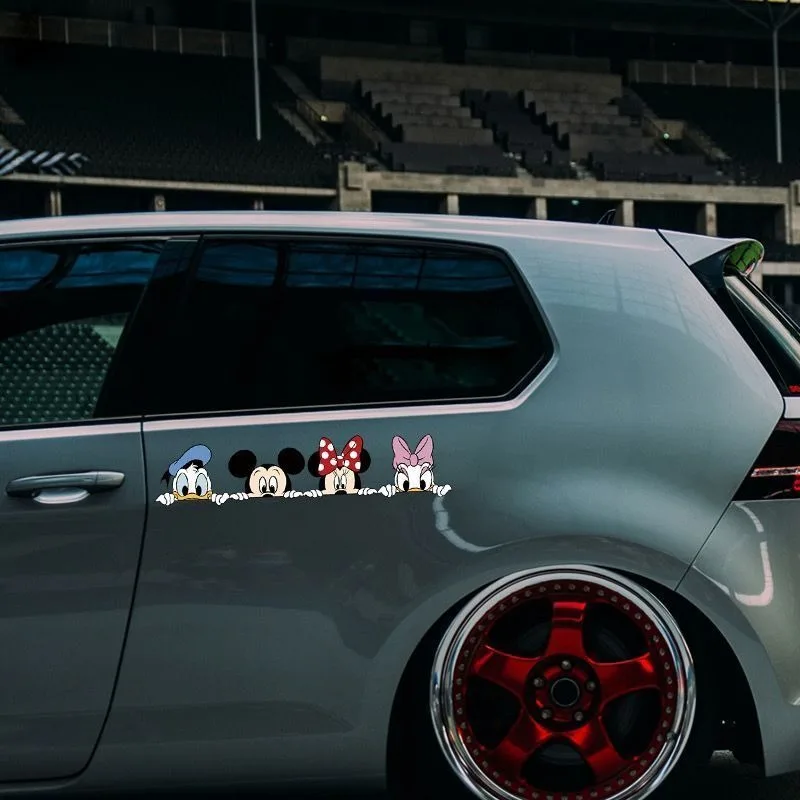 Novo mickey minnie bonito adesivo de carro cobrindo arranhões cobrindo desenho animado adesivo de corpo personalizado criativo adesivo à prova d'água