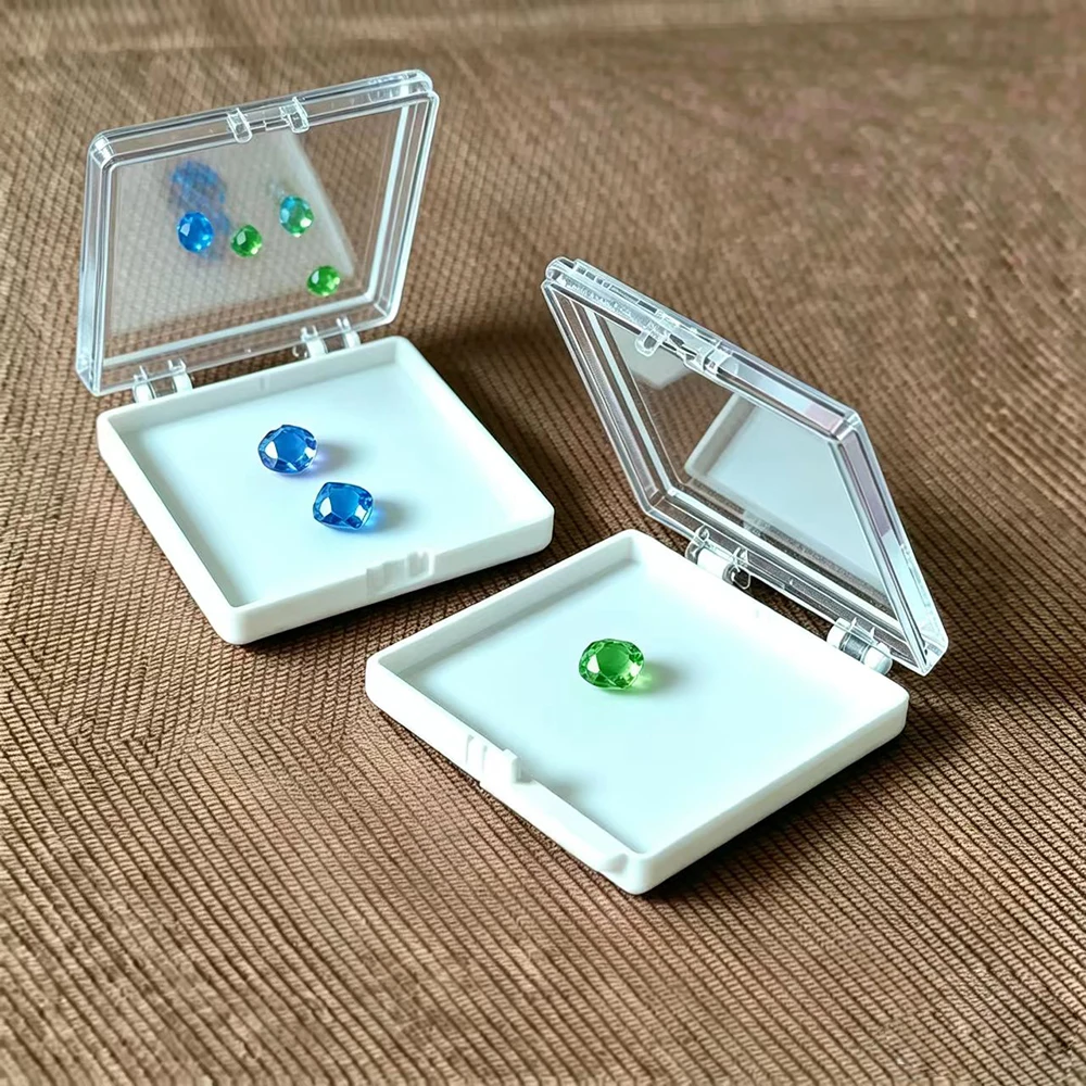 

Transparent Diamond Box Gemstone Display Tray Floating Gem Packaging Storage Case Beads Display Showcase Gems Organizer Box
