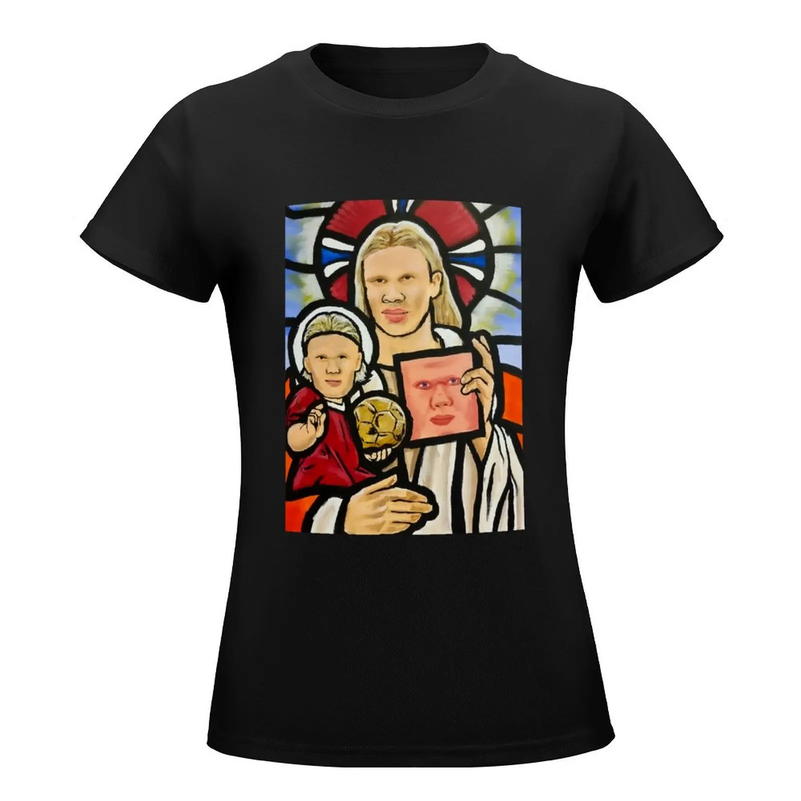 Stained Glass Window Haaland T-Shirt Aesthetic clothing cute tops Summer Women's clothing