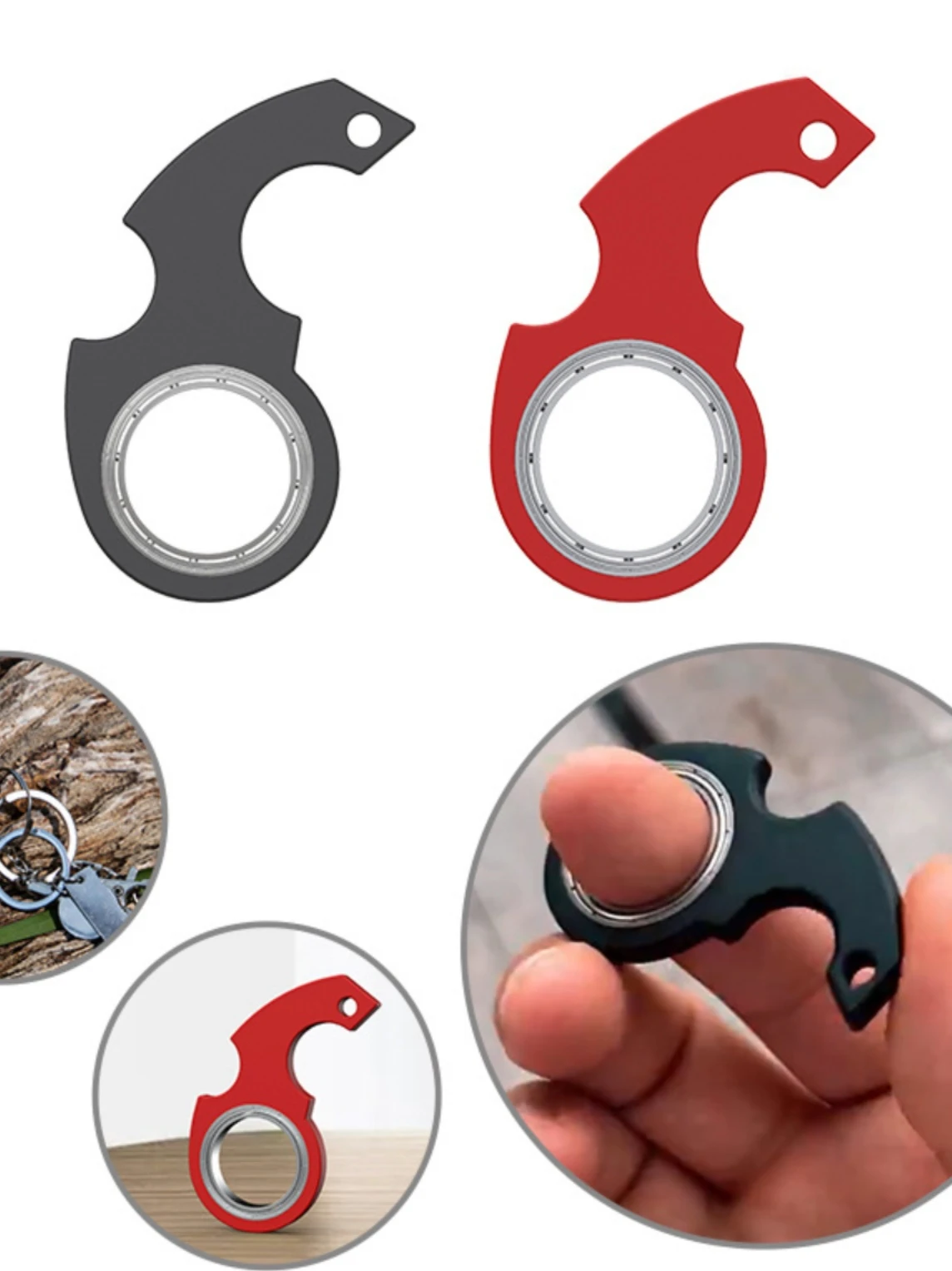 The Second Generation Fingertip Rotation Decompression Keychain Kaycain Fijet Spinner Anti-anxiety Toy Spinning