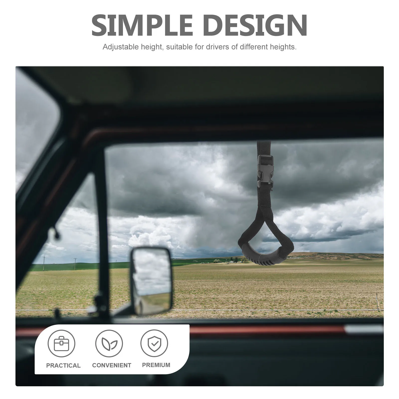 

2Pcs Car Standing Aid Handle Elderly Vehicle Door Safety Support Grip Anti-Slip Assist Tool Lightweight Car Assist Handle