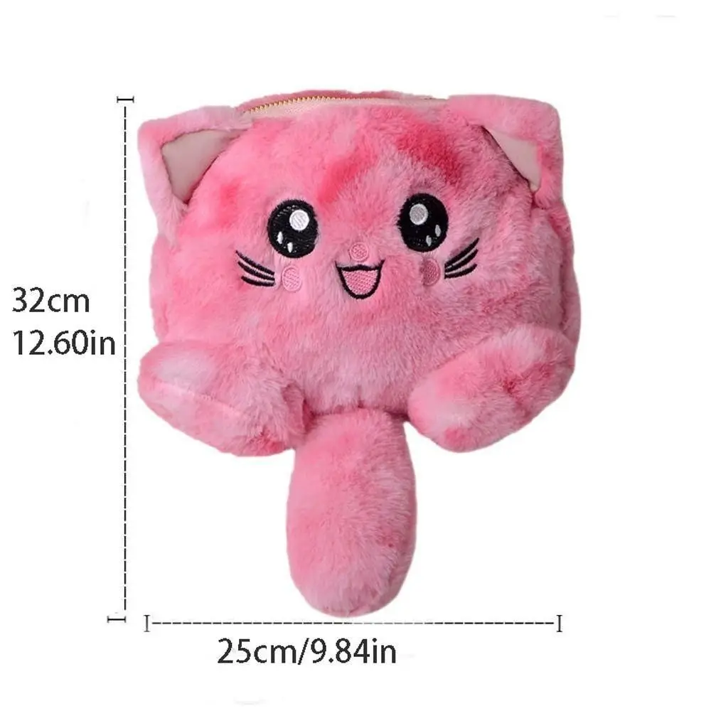 Tie Dye Plush Bag Cat Crossbody Bag Fashion Cartoon Kid Toys Cat Plush Bag Animal Mobile Phone Bags