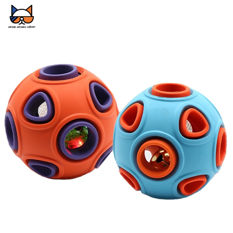 

MEOWS Dog Training Toys Novelty Anemone Shaped Chew Ball with Sound Bell And Flashing Durable Grinding Teeth Interactive Pet