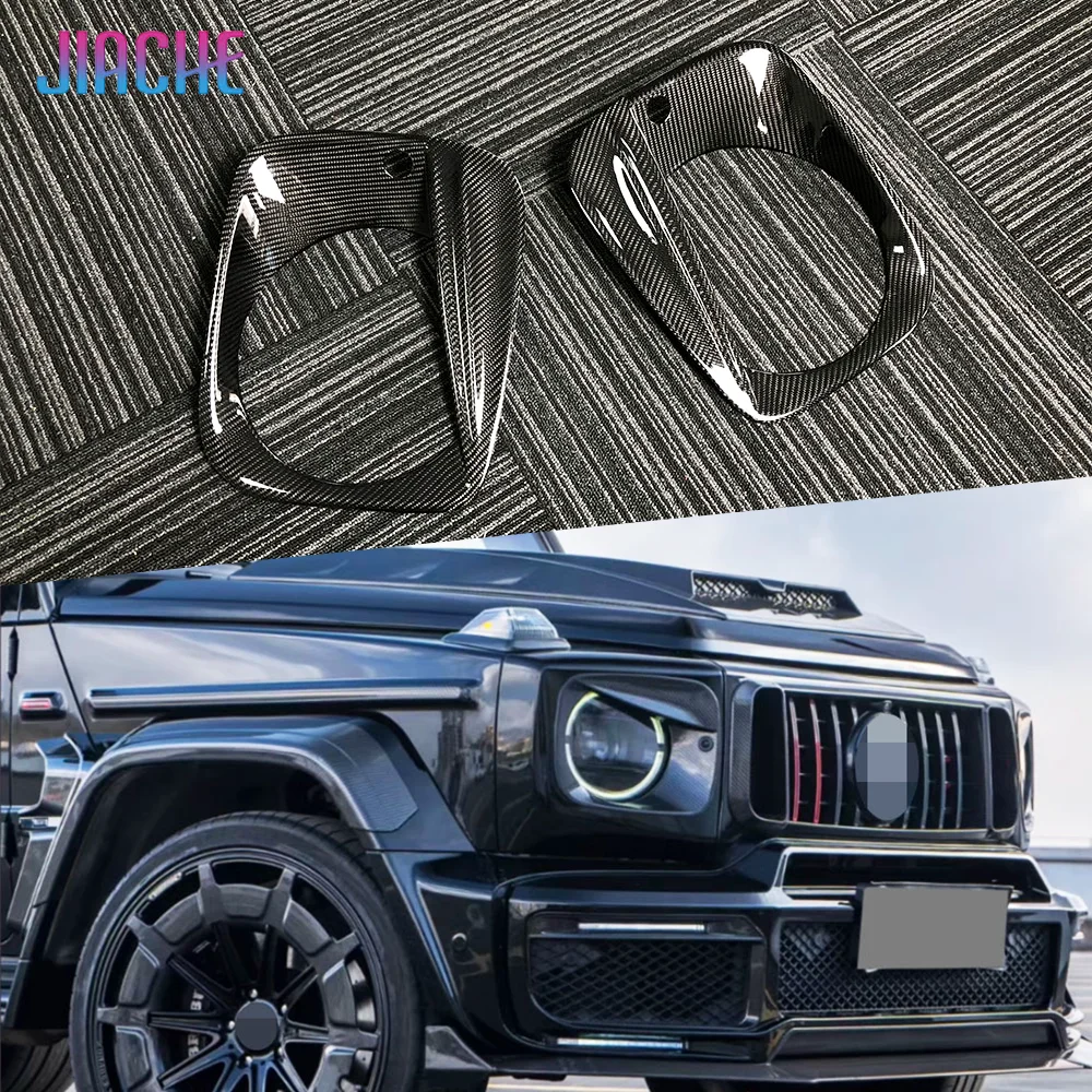 

JIACHE сухая карбоновая передняя фара, крышка, рамка для фар, декор для Benz G Class W464 G63 G800 G900 2019-2024, кузовные комплекты автомобиля