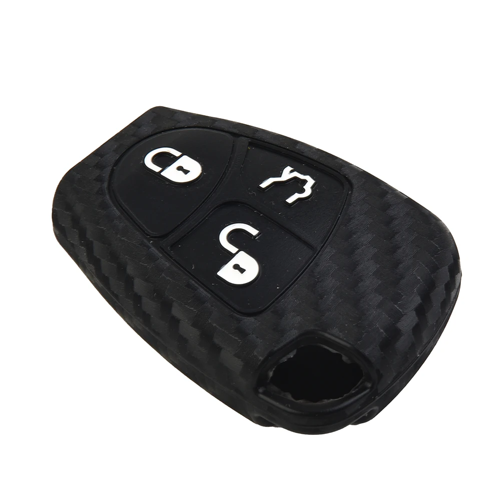 Sophisticated Soft Silicone Car Key Protector in a Unique Carbon Fiber Design Fits Many Popular For Mercedes For Benz Vehicles