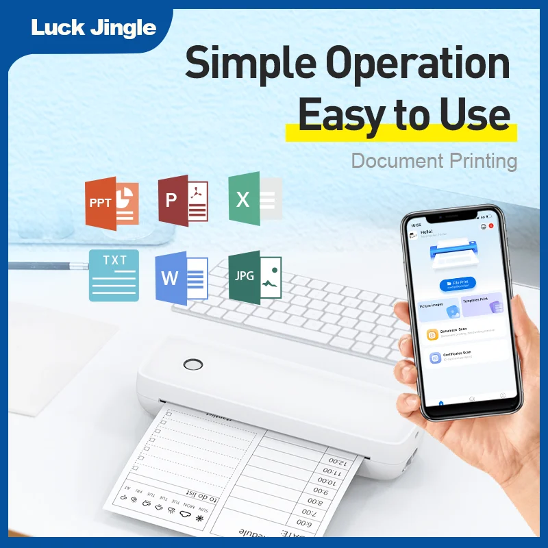 A4 Printer portable home office small intelligent inkless mini student study paper Bluetooth inkless printer