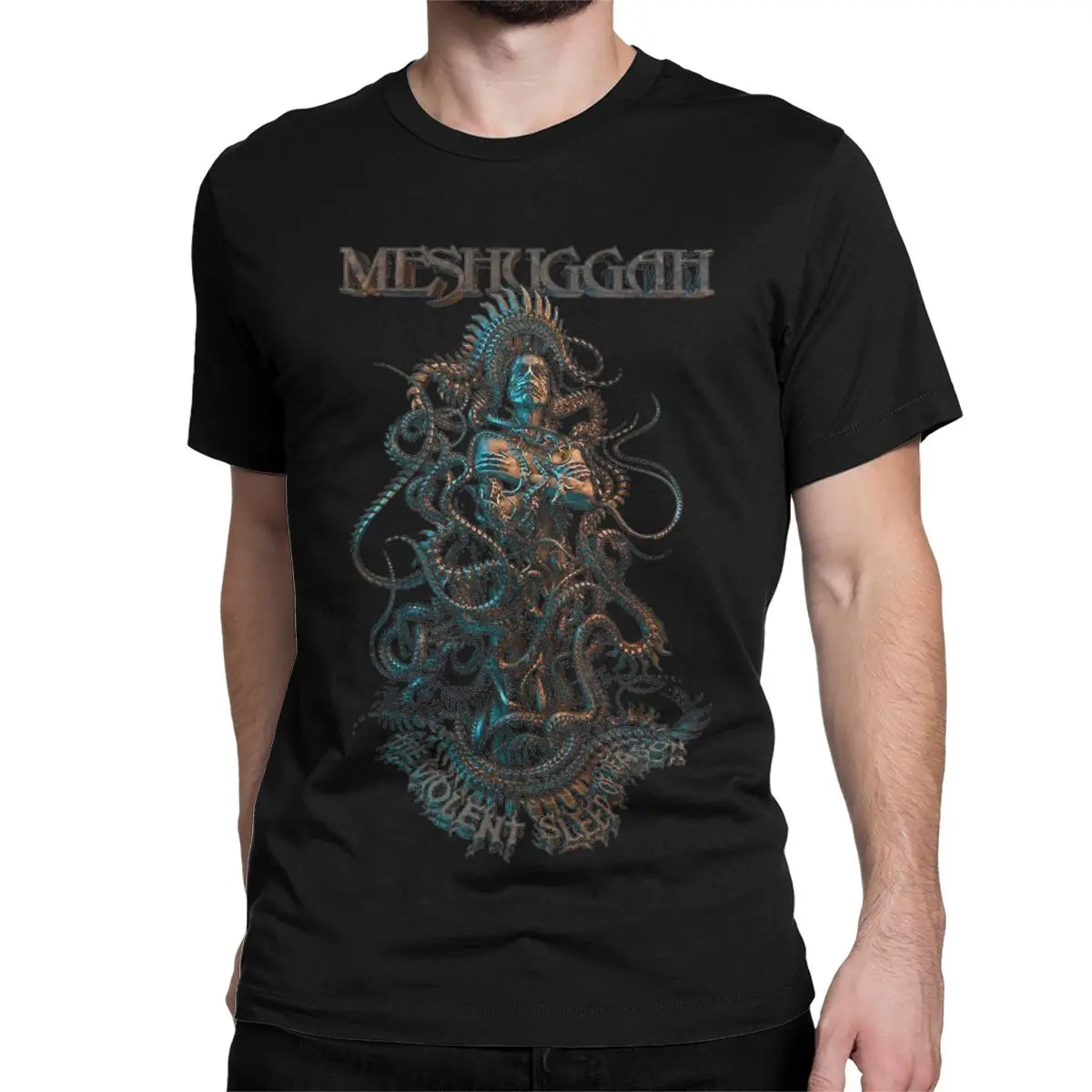 Men Women T-Shirt Metal Band Rock Music Hipster 100% Cotton Tee Shirt Short Sleeve Meshuggah T Shirts Crewneck Clothes Unique