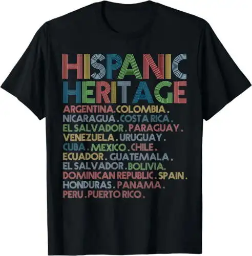 

Hispanic Heritage Month Latino All Countries Names T-Shirt