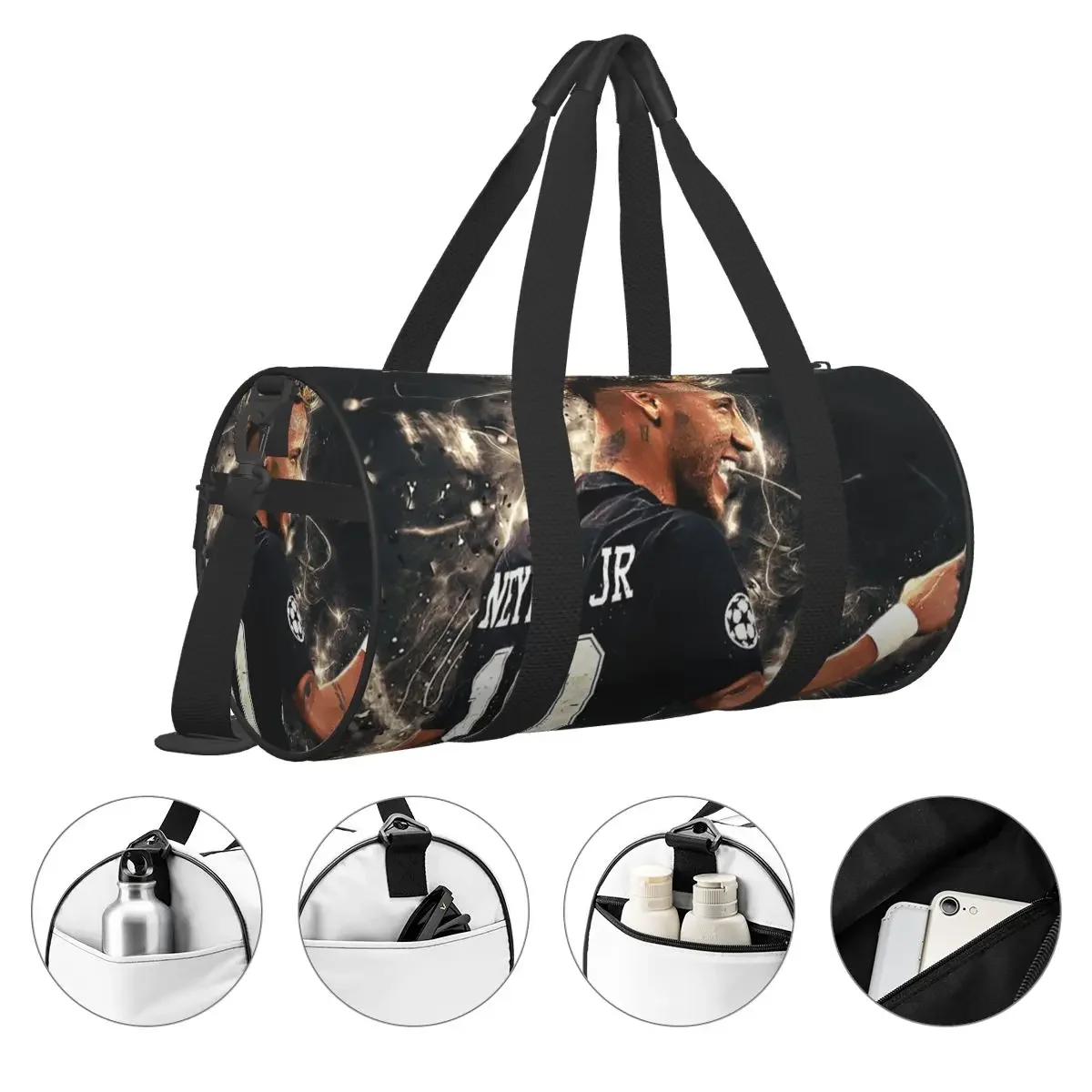 Neymar Art Large Duffle Gym Bag Waterproof Duffle Travel Bags Handbags Fitness bag 4