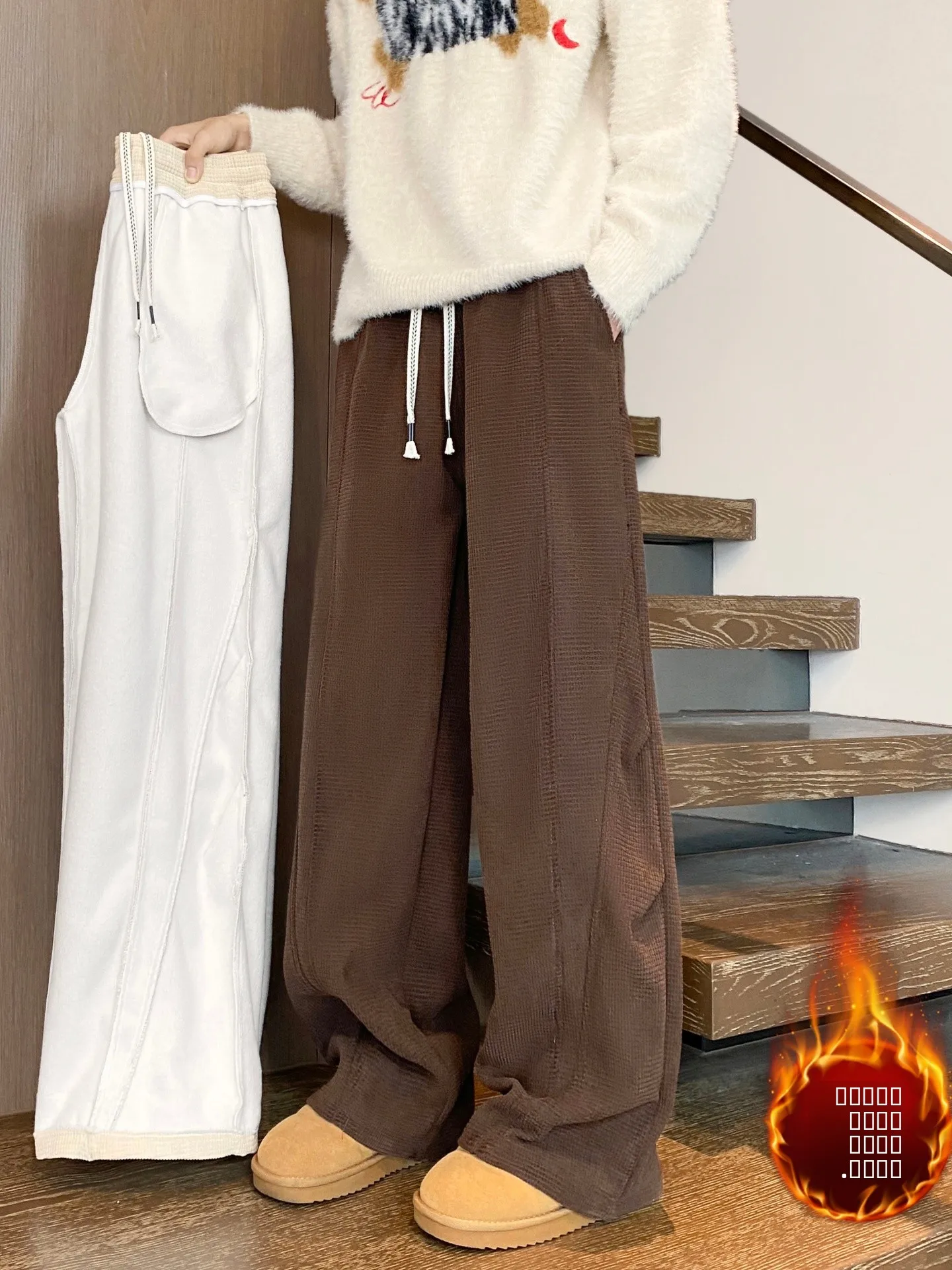 

Мужские зимние утепленные брюки с флисовой подкладкой, широкие прямые брюки-парашюты в стиле пэчворк, американские ретро-брюки в стиле кэжуал