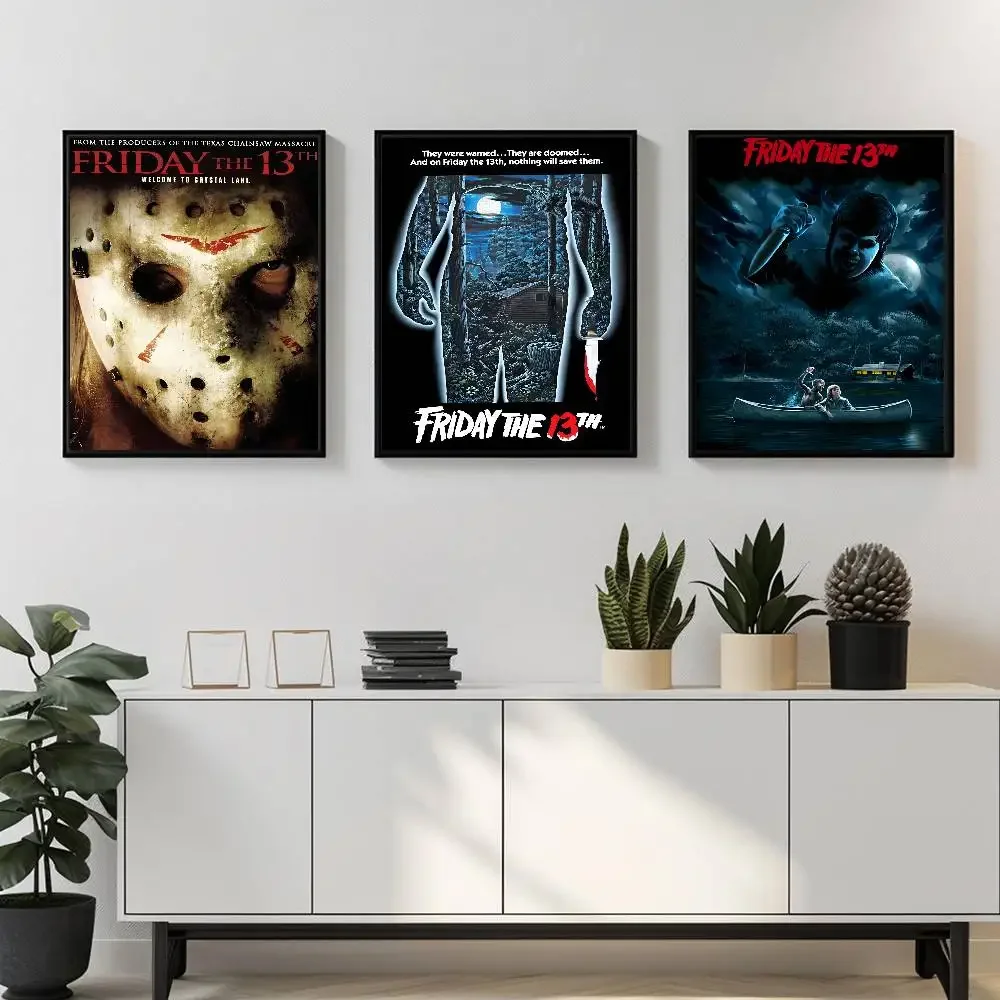 f-Friday 13th h-أفلام الرعب ملصق جدار الفن الطباعة مقاوم للماء غرفة المعيشة المنزلي غرفة نوم بار ديكور جمالي