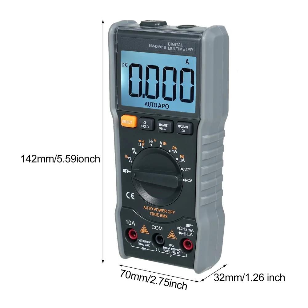 Digital Multimeter KM-DM01B 6000 Counts True RMS for Electronics Testing AC/DC Voltage Current Resistance Capacitance
