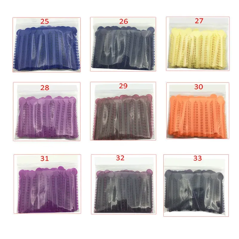 40Pcs/bag Dental Elastic Ligature Ties Orthodontic Rubber Bands for Brackets Braces 40 Colors Optional