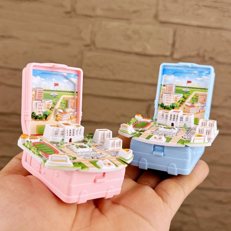 1pcs Exquisite 3D Popup Keychain School-Theme Miniature Keyring Folding Popup Book Portable Small School Toys Key Chain Pendant