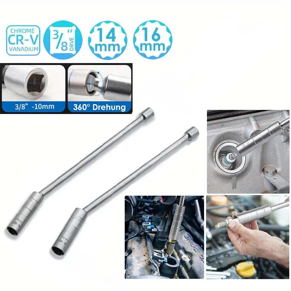 1 pezzo 14mm 16mm 3/8 Drive 12 pollici presa candela magnetica adatta per BMW Nissan Honda 12 punti strumento di rimozione spina di accensione a parete