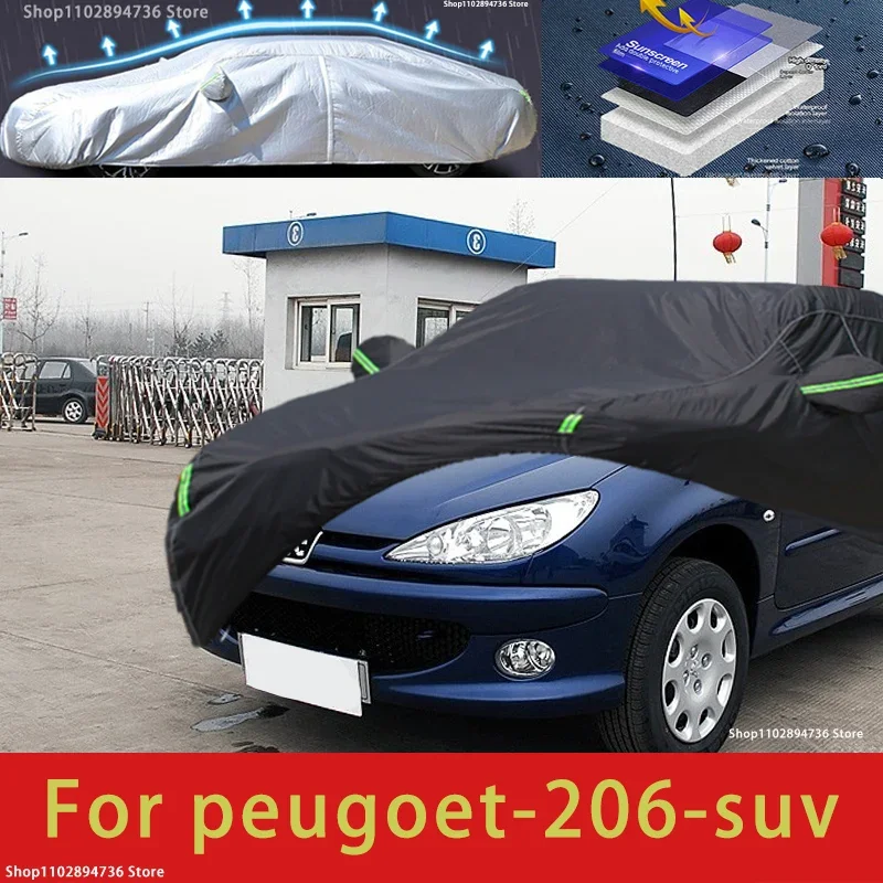 

For Peugeot 206 Fit Outdoor Protection Car Covers Snow Cover Sunshade Waterproof Dustproof Exterior black car cover