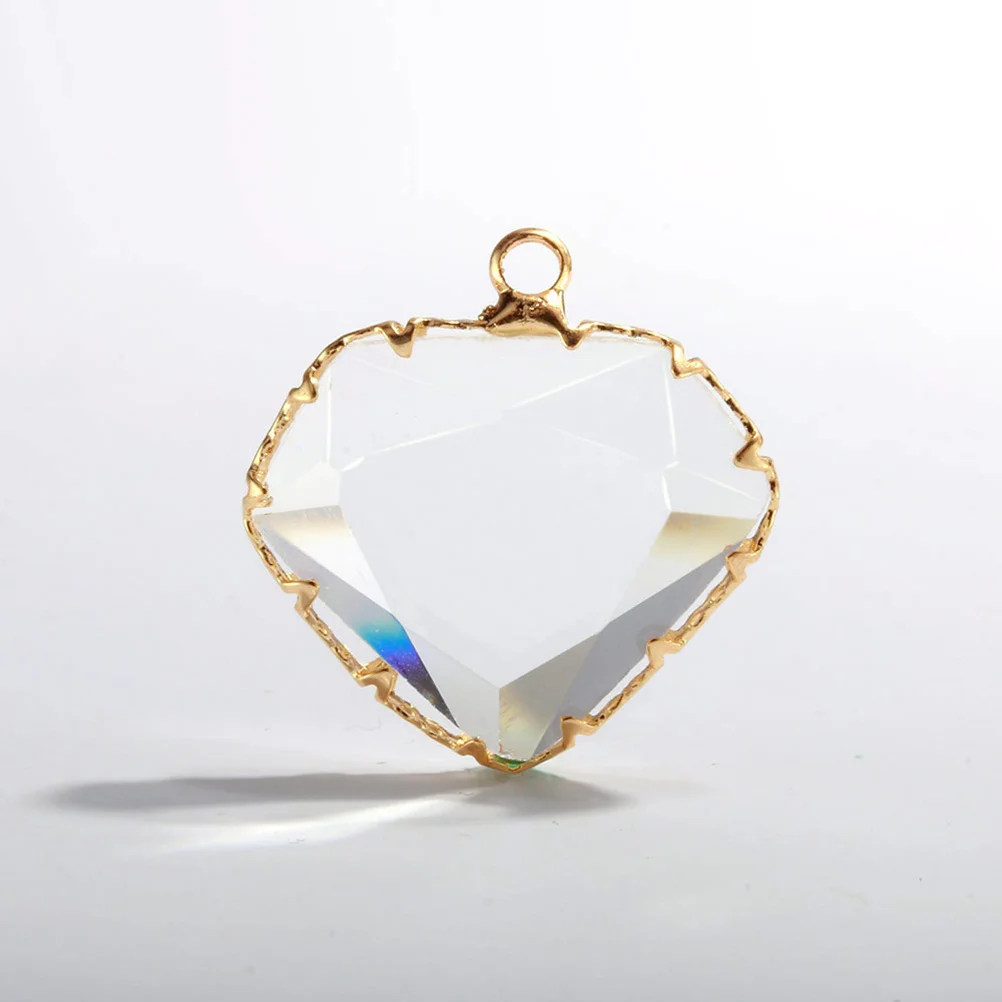 

7Pcs Crystal Glass Heart Shaped Pendants Geometric DIY Jewelry Accessories for Necklace Bracelet Keychain Scrapbooking Mixed