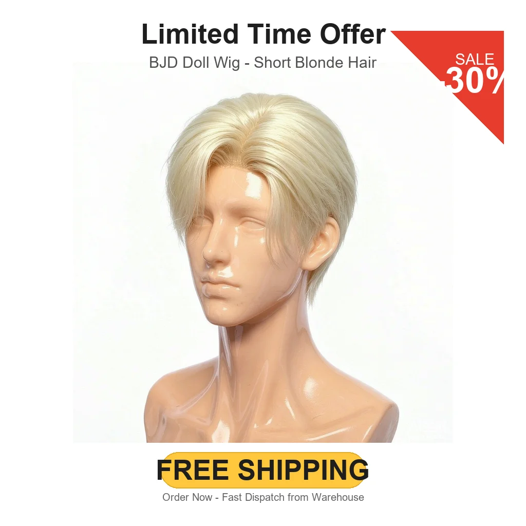 New High Temperature Silk Bjd Men's Wig 1/3 1/4 1/6 Fashionable Cool Gold Men's Doll Short Wig Bhd Doll Accessories No Doll