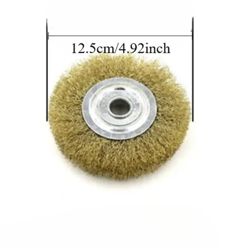 1pc 5Inch 125mm Pure Copper Wire Brush Round Wheel for Bench Grinder Metal Polishing Deburring