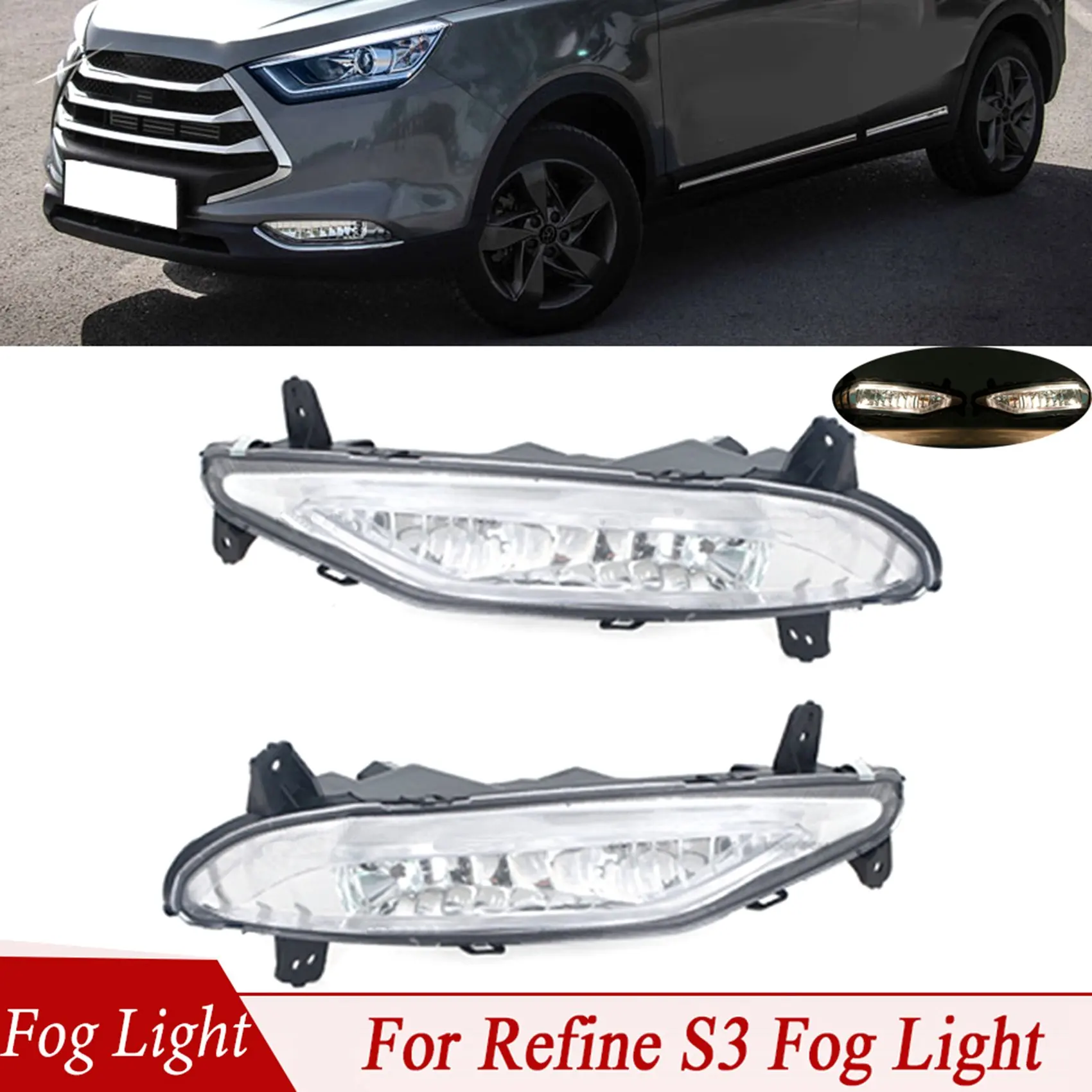 Left Front Bumper Fog Light Daytime Running Lights Turn Signal Lights for JAC Refine S3