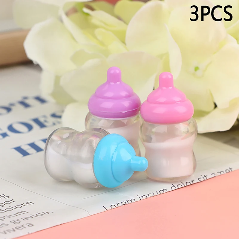 Dollhouse Baby Bottle Acessórios, Play House Brinquedos, Boneca Móveis, Acessórios Miniatura, 3Pcs