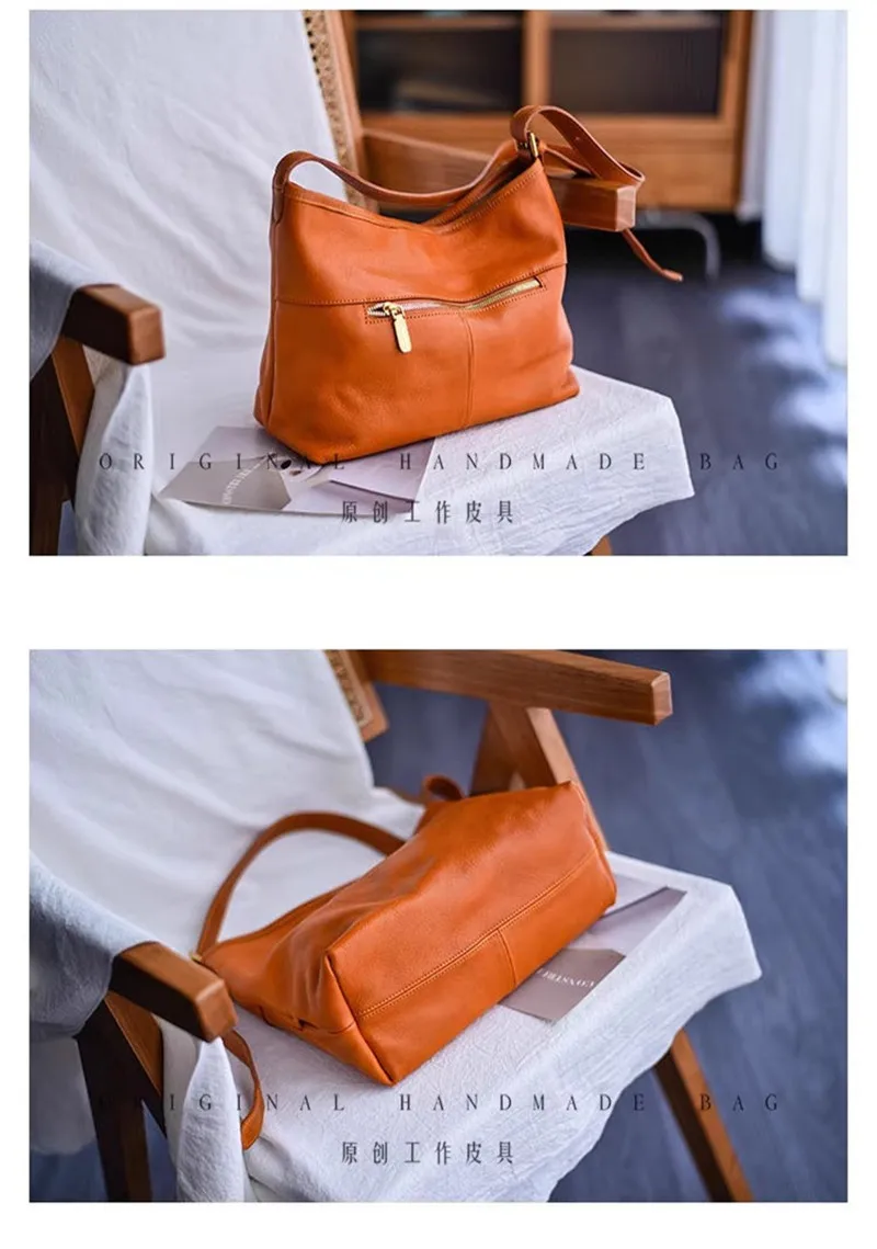 Organizers designers handmade genuine leather women's shoulder bag outdoor party luxury soft cow leather female underarm bag