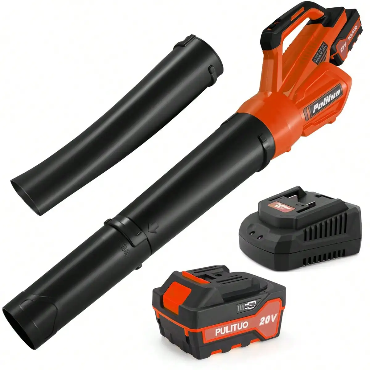 

20V Cordless Leaf Blower, Lightweight Electric Leaf Blower with 4.0Ah Battery & 2 Nozzles,handheld Blower for Lawn Care,Leaves