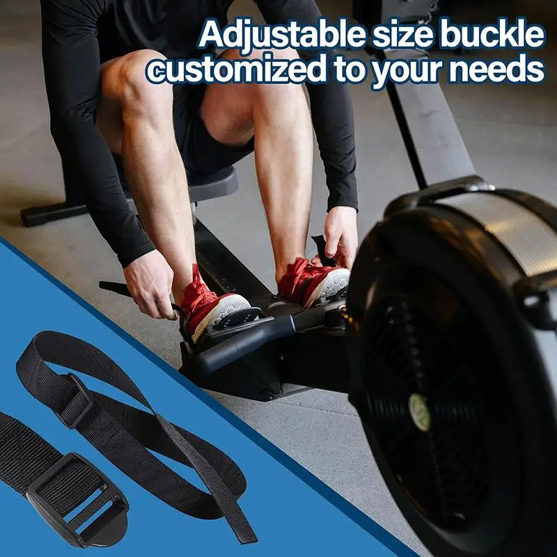 Hot Sale Rowing Machine Replacement Foot Strap 2Pcs Adjustable Webbing Strap With Buckle Multifunctional Fitness Spare Parts