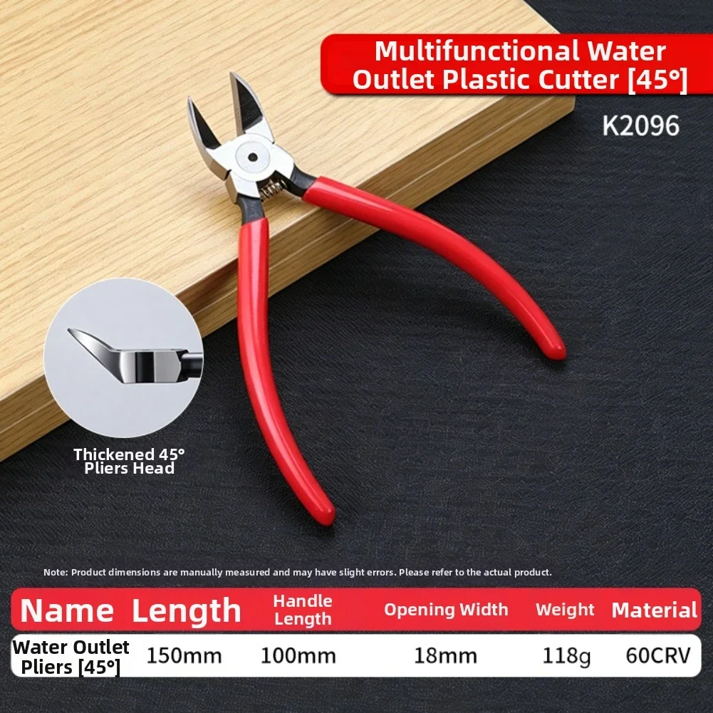 Red Flush Cutter Pliers 40deg 90deg for Plastic Wire Steel Electronic Pins Industrial Use Chromium Vanadium Steel