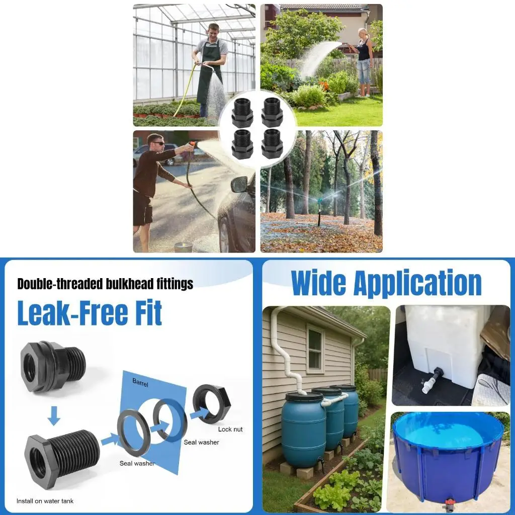 37ME Bulkhead Fitting,Garden Hose Threaded 3/4